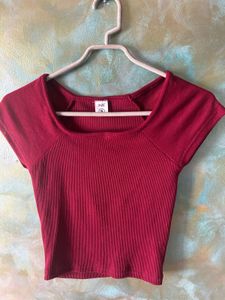 Pack Of 2 Ribbed Crop Tops