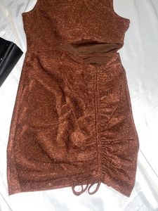 H&amp;M Brown Shimmer Dress