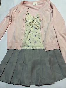 Grey Pleated Skirt