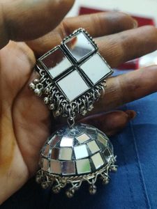 Mirror Jhumka Earrings