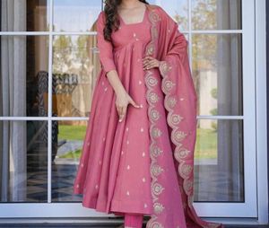 Elegant Pink Anarkali Kurta Set