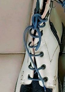 Cream Leather Ankle Boots