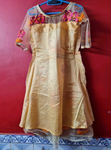 Elegant Floral Embroidered Dress