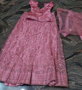 Pink Embellished Embroidered Lehenga Choli Dupatta