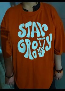 Orange Graphic Print Tee