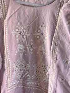 Elegant Pink Embroidered Kurta Set