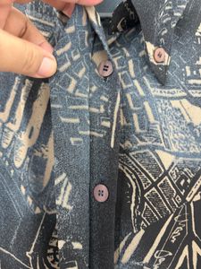Patterned Button-Down Shirt
