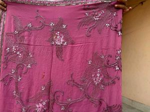 Saree Pink With Beads