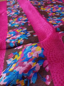 Elegant Pink Printed Saree 💖