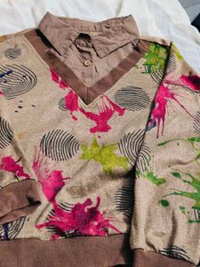 Vintage Abstract Print Sweatshirt