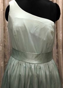 Aquamarine Colour One Shoulder Long Gown
