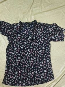 Women Dark Blue Printed Top