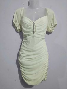 WHITE RUCHED BODYCON