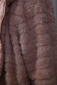 Pink Faux Fur Hooded Jacket