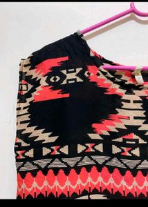 Ikkat Patterned Crop Top