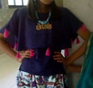 Navy Blue Top/choli with  Tassels