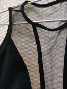 Shein Black Mesh Crop Top