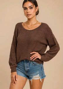 🎀Imported Brown Knit Sweater D