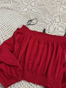 Red Off-Shoulder Top