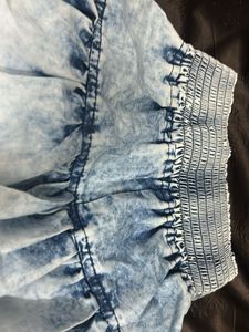 Denim Ruffle Shorts