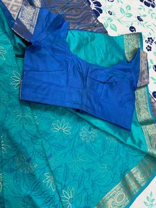 Sea Green Saree With Blouse