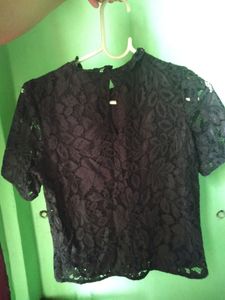 H&amp;M Black Lace Tops