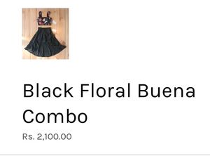 Ewa Young Black Floral Crop Top &amp; Skirt
