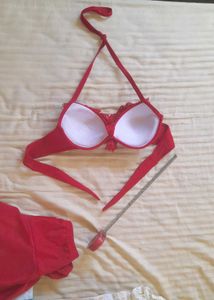 Red Skuarts Bikini Set