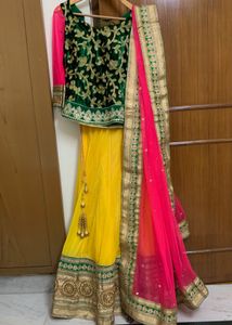 Handwork Lehenga Choli Dupatta Set