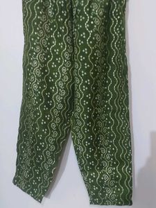 Green Coloured Embroidered Suit Set With Dupatta