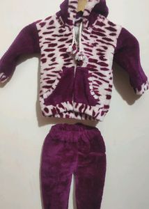Purple Woolen 2 Pcs Set For Girl 9-12 Month