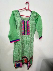 Green Embroidered Kurti