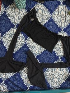 Black Sheer Net Sleeves Top