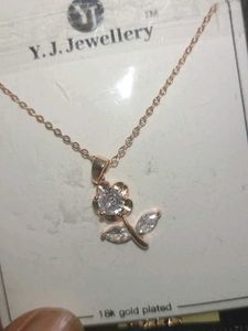 Rose 18k Gold Plated Necklace - Set Of 2