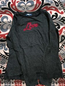 Love Graphic Long Sleeve Top, College Clothes