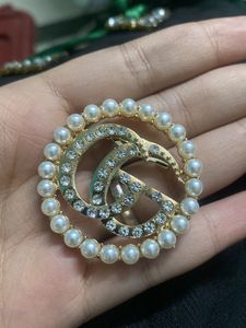 GUCCI GG STONE STUDDED BROACH