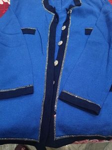 Elegant Blue Knit Cardigan