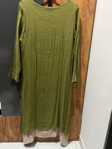 Olive Green Linen Tunic Dress