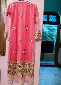 Elegant Pink Embroidered Dress