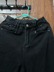 Wide Leg Black Jeans
