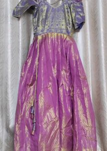 Purple & Gold Anarkali Dress