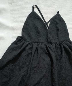 Baby doll flared sleeveless dress - Black / M