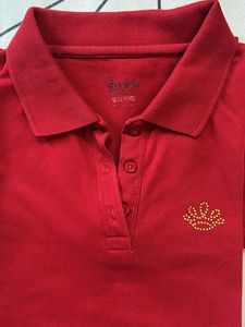 Red Stretch Girls' Polo Shirt