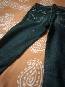 New Dark Blue With Golden Stripes Stiches Size 32