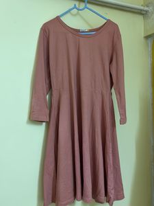 Dusty Rose Fit &amp; Flare Mini Dress