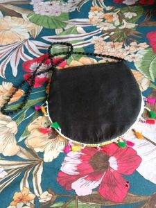 Embroidered Mirror Circle Bag