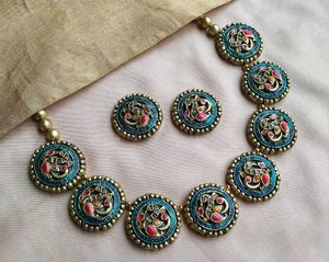 Terracotta Peacock design Necklace & Earring Set