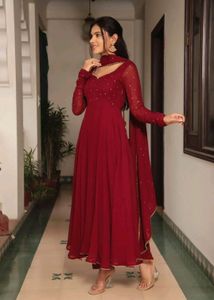 Heavy Flared Anarkali Maxi Dress