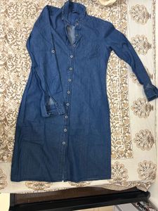 Blue Denim Shirt Dress – Zudio | Size S