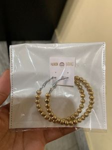 Gold Beaded Hoop Earrings